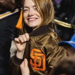 San Diego Padres Emma Stone Bomber Satin Jacket