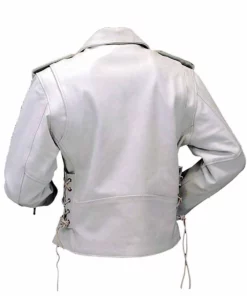 Mens Protective White Biker Jacket