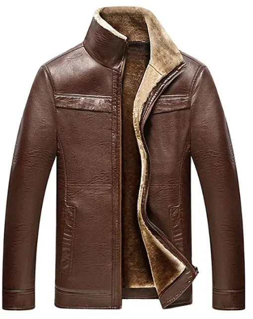 Brown Fur Leather Jacket