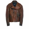 Faded Leather Biker Jacket