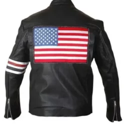 American Flag Black Biker Jacket