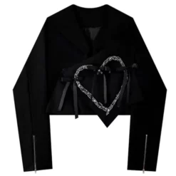Black Heart Cropped Jacket