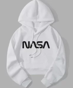 NASA Graphic Cropped Hoodie