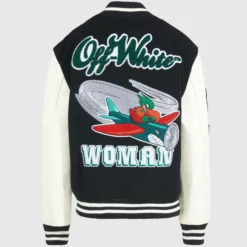 Off-White Embroidered Letterman Jacket