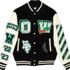 Off-White Embroidered Letterman Jacket