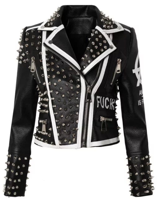 Punk Style Studded Leather Jacket
