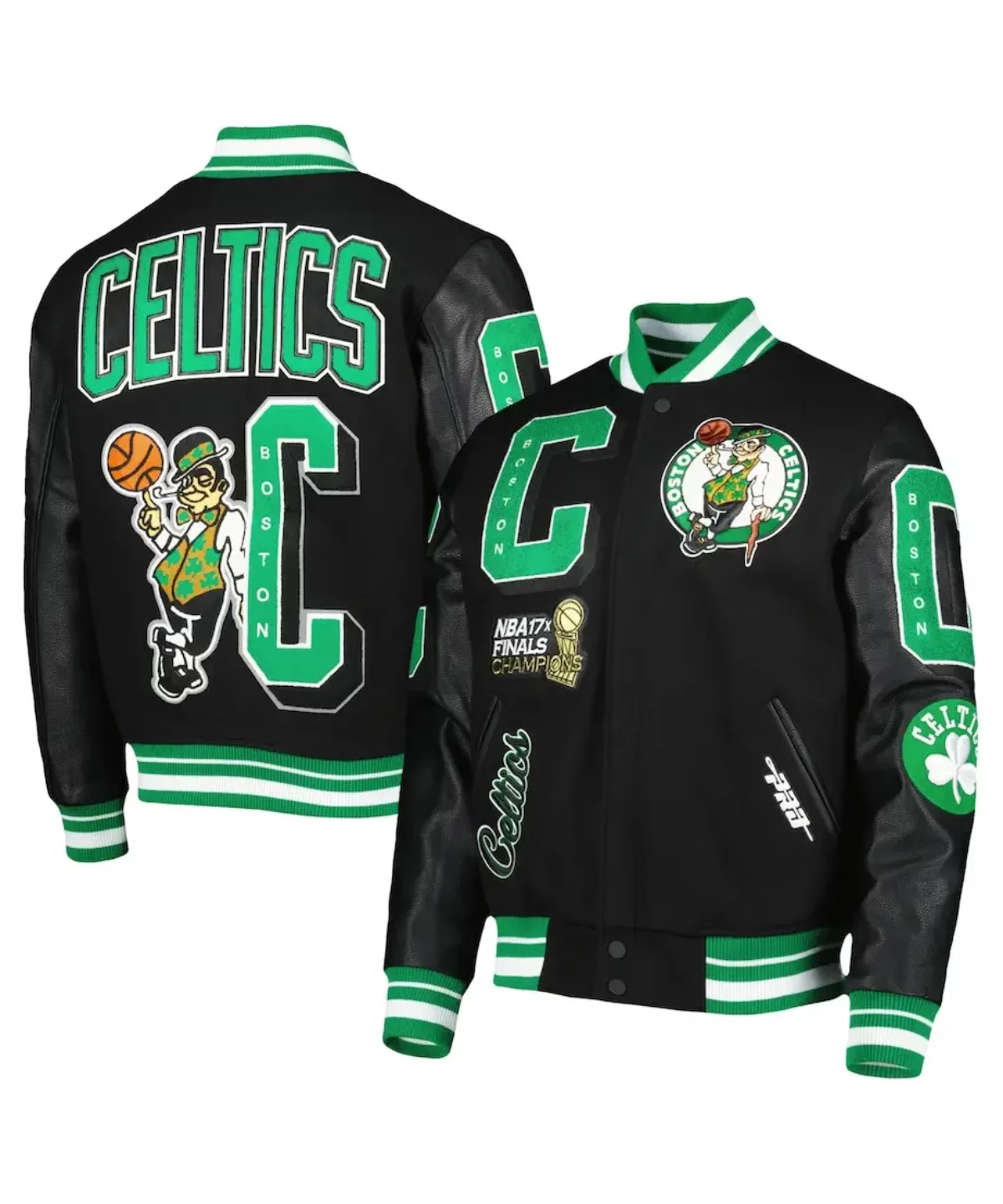 Vintage Boston Celtics Pro Player Leather Jacket - Maker of Jacket