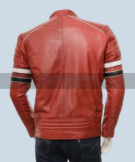 Cafe Racer Red Leather Jacket