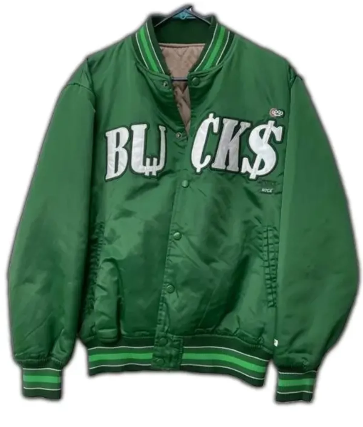 Black/White Satin Milwaukee Bucks Team Origins Jacket - Jackets