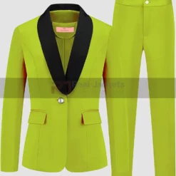 Womens Tuxedo Grayish Yellow Suit