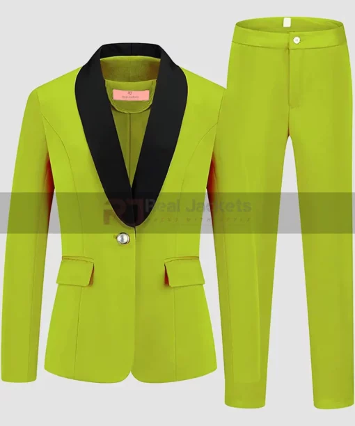 Womens Tuxedo Grayish Yellow Suit