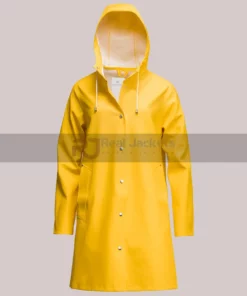 Women's Yellow Hooded Rain Coat