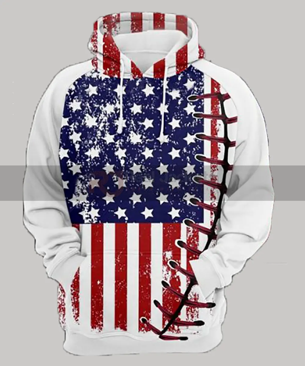 Baseball Player American Flag 3d Printed Mens Hoodie Zipper Jacket