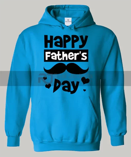 Happy Fathers Day Bluish Cyan Hoodie