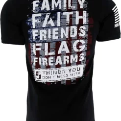 Men's America 5 thing Family, Faith, Friends, Flag, Firearms Graphic T-Shirt