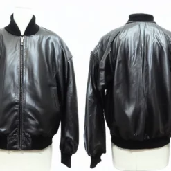 Issey Miyake 1980s Leather Bomber Jacket