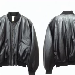 Issey Miyake 1980s Leather Bomber Jacket