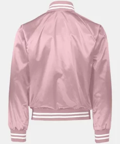 Pink Satin Bomber Jacket