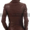 Women's Moto Brown Lambskin Leather Jacket