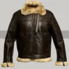 Mens Aviator Brown Leather Jacket
