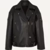 Women Motorcycle Black Leather Jacket