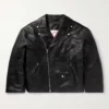 Women Distressed Black Leather Jacket