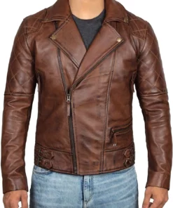 Decrum Leather Jackets Men Real Lambskin Leather Biker Style Motorcycle Jacket Mens