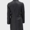 Faux Fur Leather Black Hooded Coat for Outfits