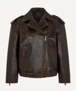 Biker Distressed Leather Jacket