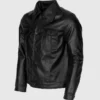 Men Motorcycle Black Leather Jacket