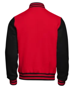 Men Casual Red and Black Varsity Jacket