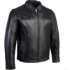 Men’s Black New Zealand Lamb Leather Fashion Car Coat Leather Jacket