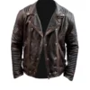 Men’s Brown Distressed Leather Jacket