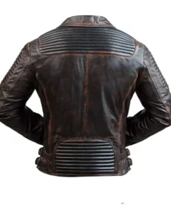 Men’s Brown Distressed Real Leather Motorcycle Jacket