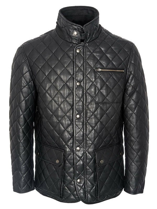Lightweight Stylish Cafe Racer Black Leather Jacket For Sale