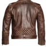 Men Distressed Quilted Leather Jacket