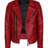 Men's Red Leather Motorcycle Jacket
