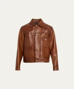 Men’s Leather Casual Trucker Jacket