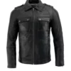 Men’s Patch Pocket Lambskin Leather Jacket