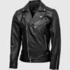 Mens Quilted Biker Leather Jacket