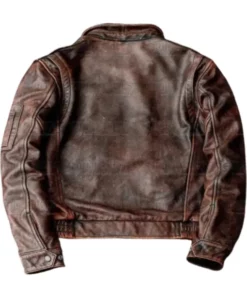 Men Vintage Brown Leather Jacket