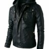Premium Hooded Biker Leather Jacket