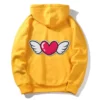 Valentines Embroidered Yellow Hoodies