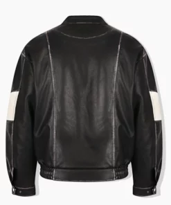 Oversize Vegan Leather Racer Jacket