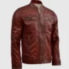 Waxed Leather Burgundy Jacket