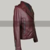 Women Burgundy Biker Leather Jacket