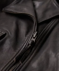 short Leather Biker Jacket